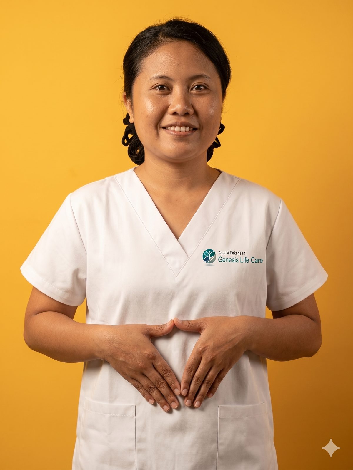Caregiver supporting patient in wheelchair outdoors Malaysia
