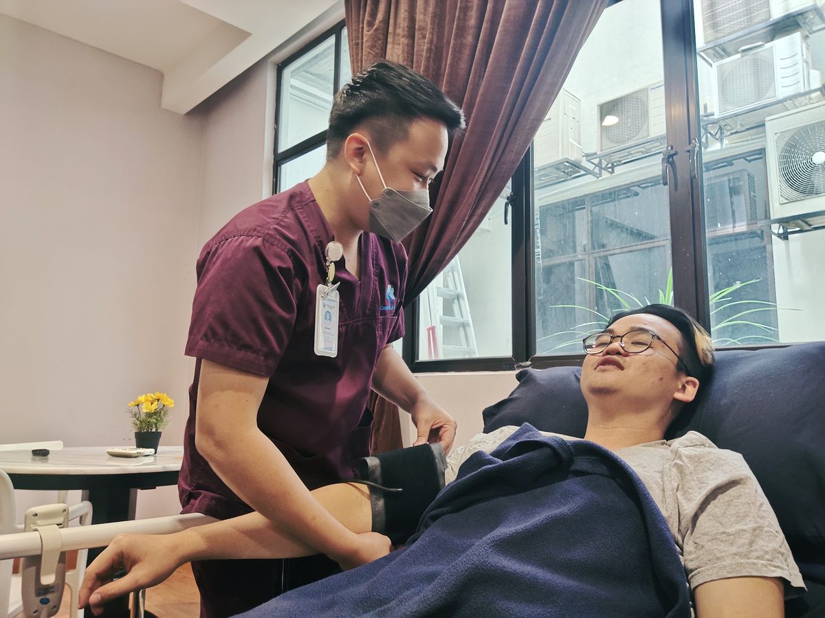 Caregiver monitoring a patient's recovery