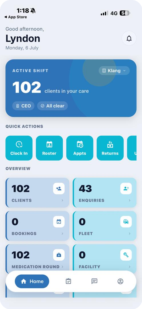 Mobile home screen